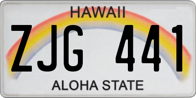 HI license plate ZJG441