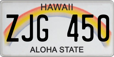 HI license plate ZJG450