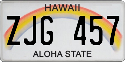 HI license plate ZJG457