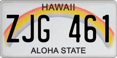 HI license plate ZJG461