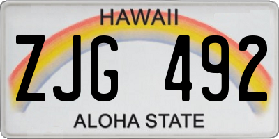 HI license plate ZJG492