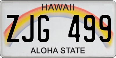 HI license plate ZJG499