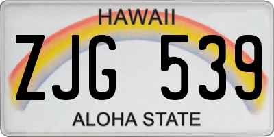 HI license plate ZJG539