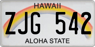 HI license plate ZJG542