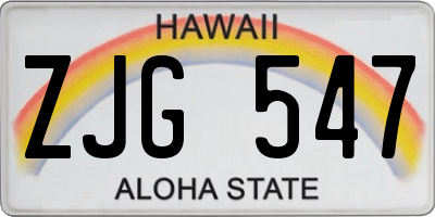 HI license plate ZJG547