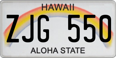 HI license plate ZJG550