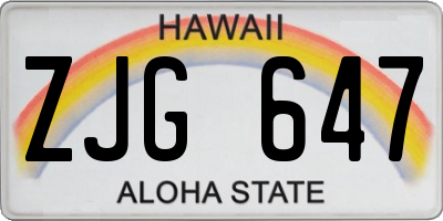 HI license plate ZJG647