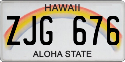 HI license plate ZJG676