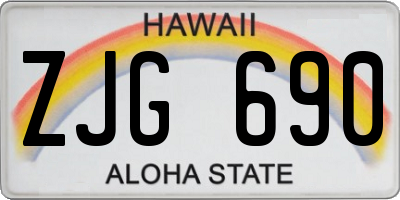 HI license plate ZJG690