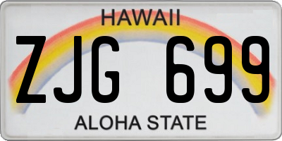 HI license plate ZJG699