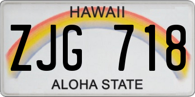 HI license plate ZJG718