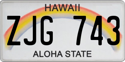 HI license plate ZJG743