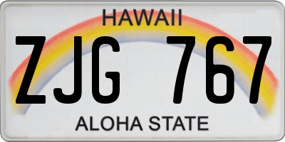 HI license plate ZJG767