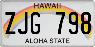 HI license plate ZJG798
