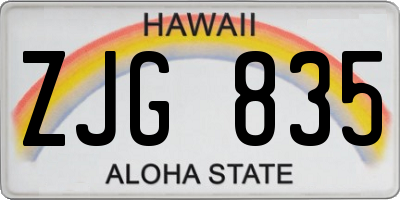 HI license plate ZJG835