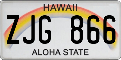 HI license plate ZJG866