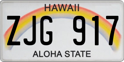 HI license plate ZJG917