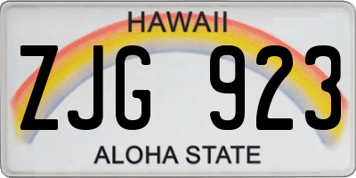 HI license plate ZJG923