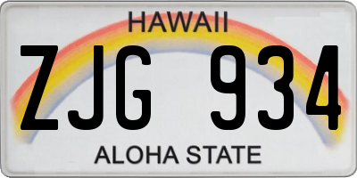 HI license plate ZJG934