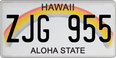 HI license plate ZJG955