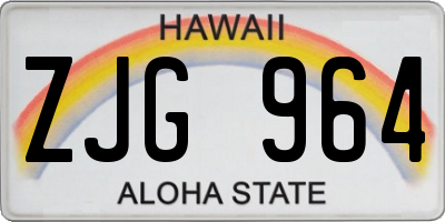 HI license plate ZJG964