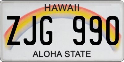 HI license plate ZJG990