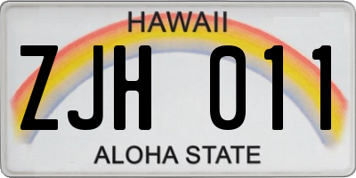 HI license plate ZJH011