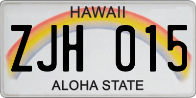 HI license plate ZJH015