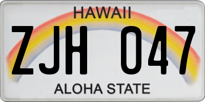 HI license plate ZJH047