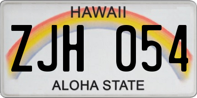 HI license plate ZJH054