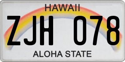 HI license plate ZJH078