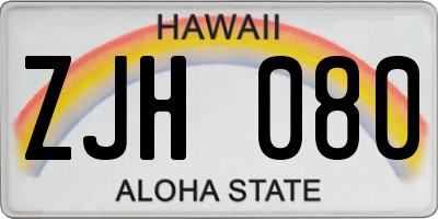 HI license plate ZJH080