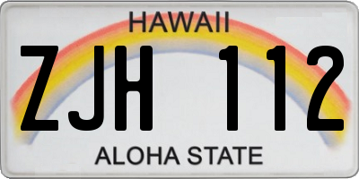 HI license plate ZJH112