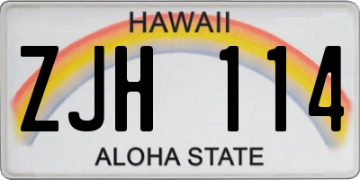 HI license plate ZJH114