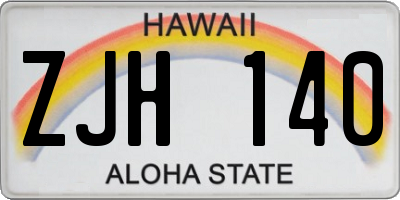HI license plate ZJH140
