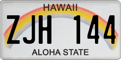 HI license plate ZJH144