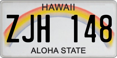 HI license plate ZJH148