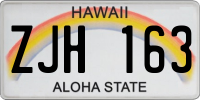 HI license plate ZJH163