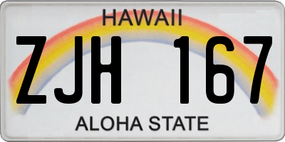 HI license plate ZJH167
