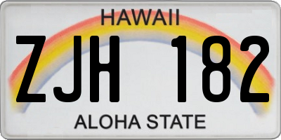 HI license plate ZJH182