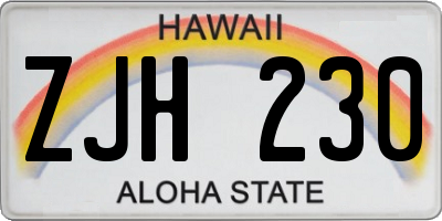 HI license plate ZJH230
