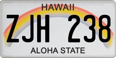 HI license plate ZJH238