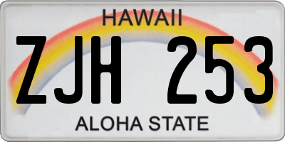 HI license plate ZJH253