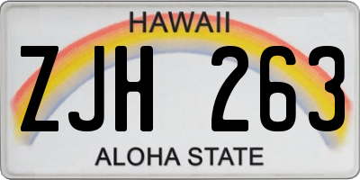HI license plate ZJH263