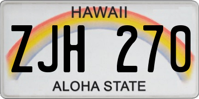 HI license plate ZJH270