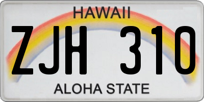 HI license plate ZJH310