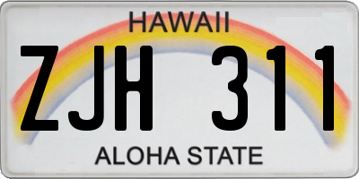HI license plate ZJH311