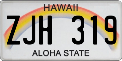 HI license plate ZJH319