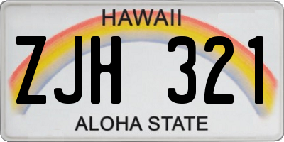 HI license plate ZJH321