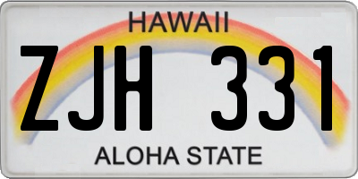 HI license plate ZJH331